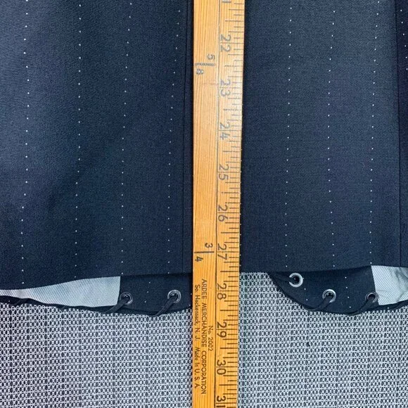 Chesca Womens Black Pinstripe Blazer W/ Lace-Up Detail Size 16 Single-Breasted - Picture 9 of 10